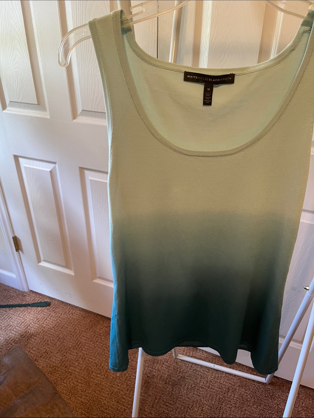 White House Black Market Mint to Teal Ombre Tank PTP 19” L 25”